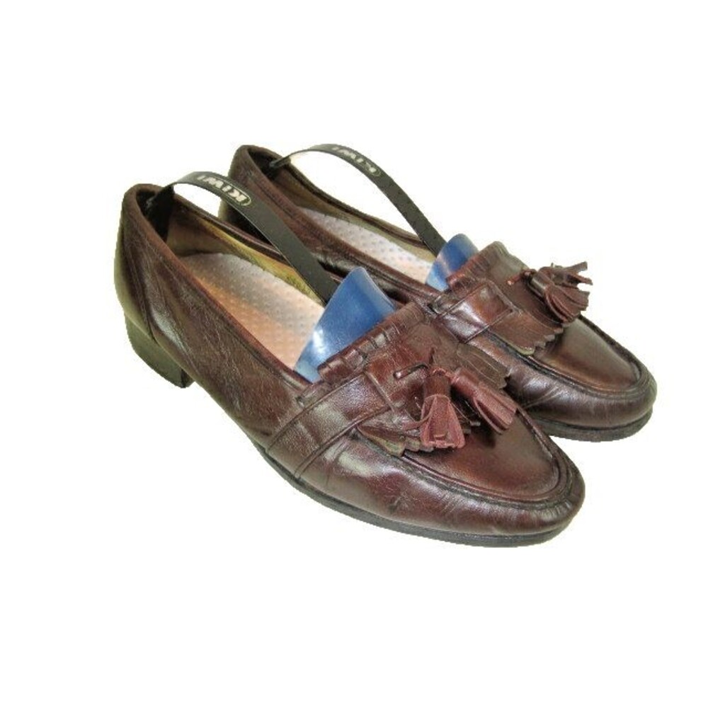 Mens Bostonian Brown  Leather Tassle Kilt Loafers sz 8M